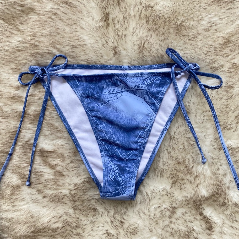 Betty Jade Swim Denim Print Bikini Bottom